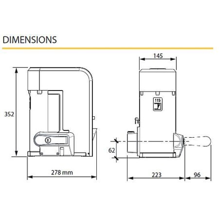 Moteur De Portail Coulissant Nyota 115Evo 0,5Hp 230Vac 50Hz 1Ph A/Fri.Mec./Fr.Él. FADINI 1116L