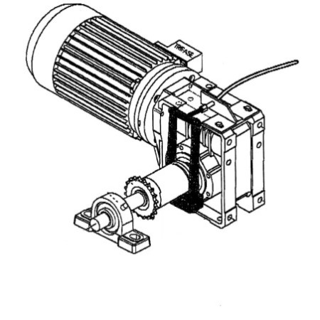 Moteur Pour Porte Sectionnelle Fibo 300Lb 230/400Vac 1,5Hp 1:40 FADINI 2220L